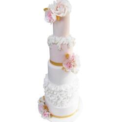 Elegant Wedding Cake With Pink Details By Nys