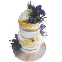Floral Wedding Cake With Gold Details By Nys