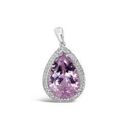 Kunzite Diamond Pendant