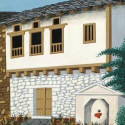 Nicos Engonopoulos Houses Tempera On Paper