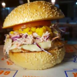 Chicken Coleslaw And Sweetcorn Relish Burger
