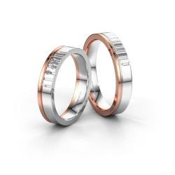 Rose And White Gold Wedding Rings