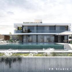 Vm Studio Architects Overflow Pool Holiday Villa In Peyia Paphos Cyprus