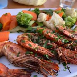 Avra Tavern Grilled Shrimps With Vegetables