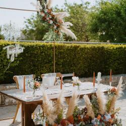 Bride And Groom Table Setting Rustic Decoration