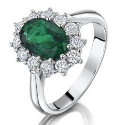 White Gold Emerald And Diamond