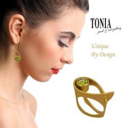 Colour Stone Earings And Rings By Tonia Jewellery