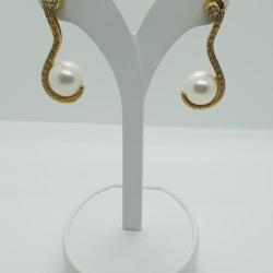 Diamond Pearl Earrings Tonia Jewellery