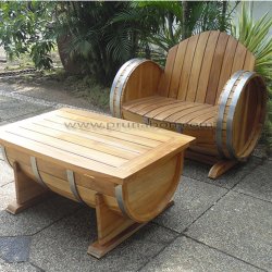 Prunabon - Outdoor Barrel Garden Furniture Living Set